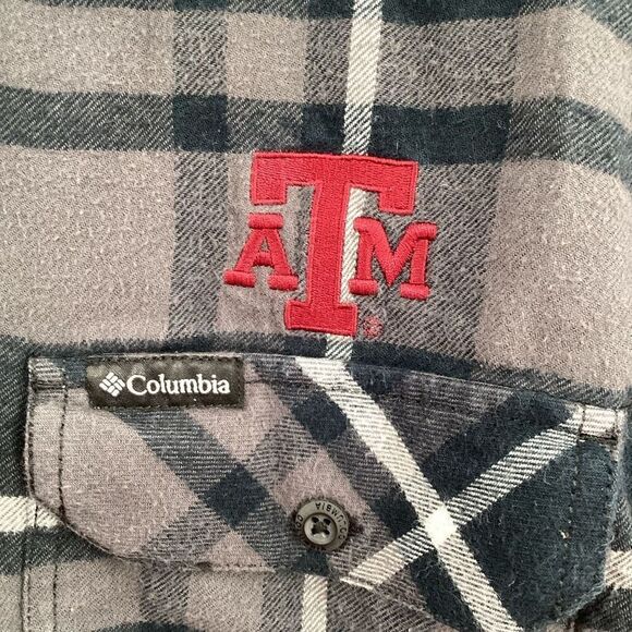 EUC Mens Columbia Texas A&M Aggies Long Sleeved‎ Plaid Flannel - Picture 3 of 8